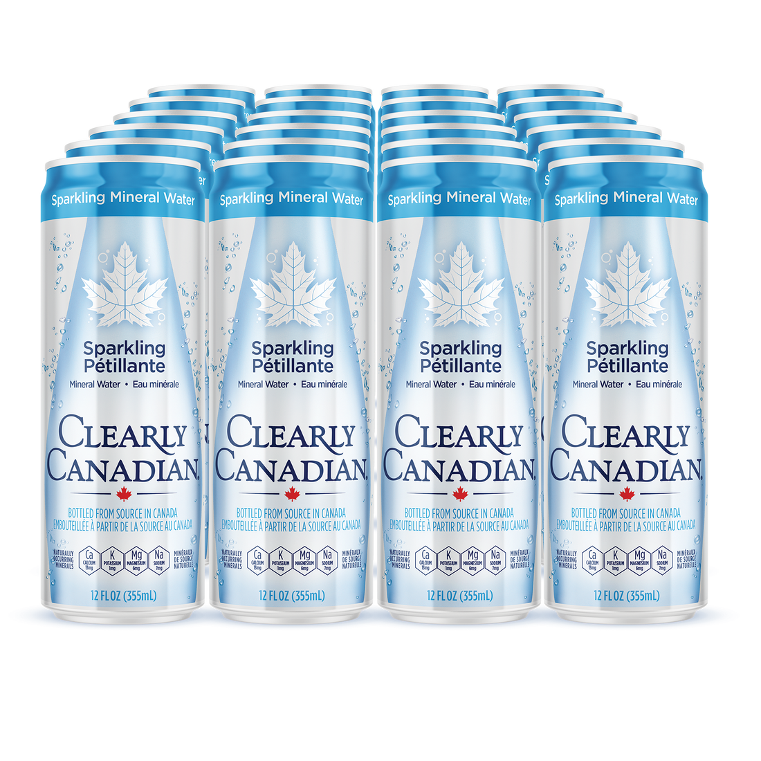 Canettes d'eau minérale pétillante Clearly Canadian