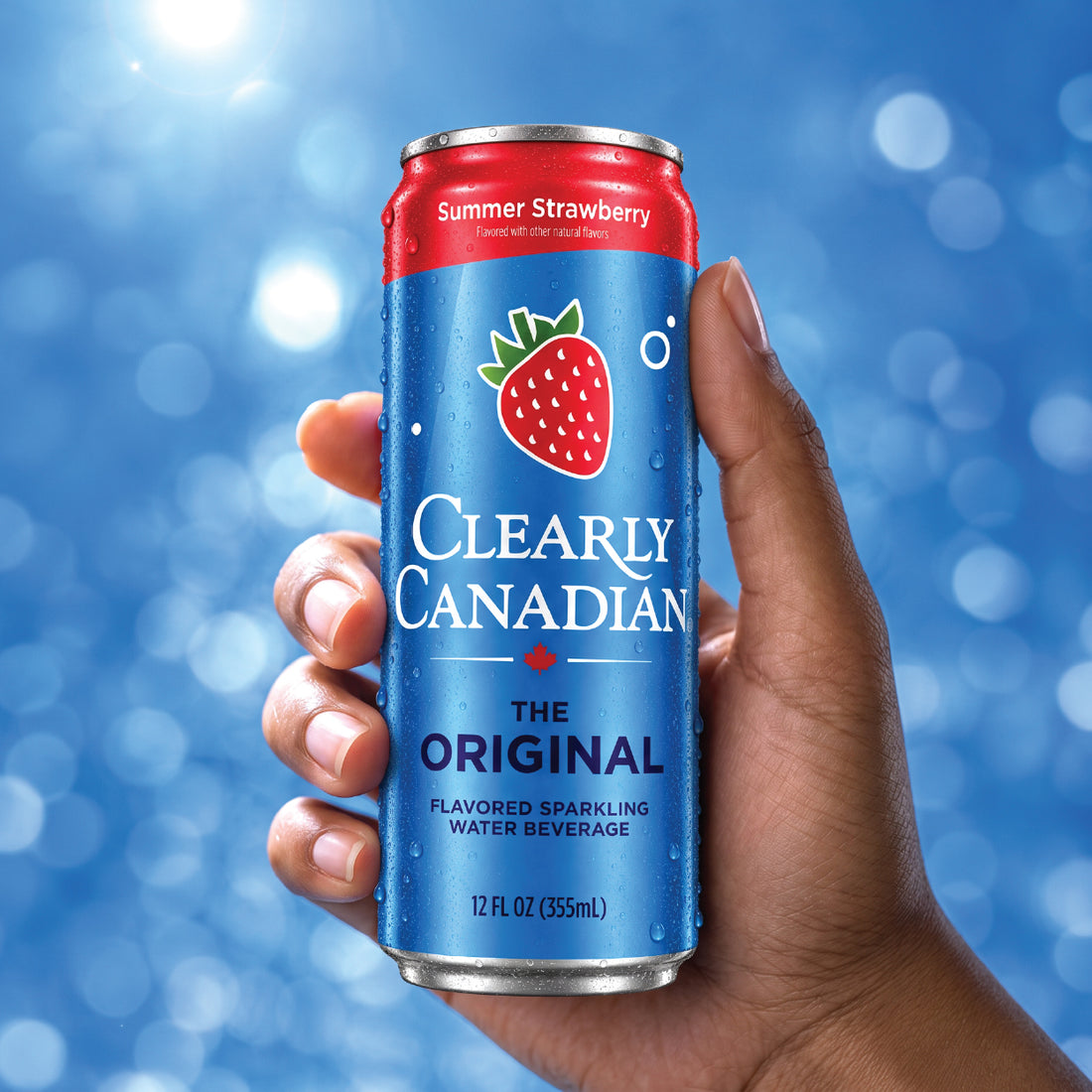 Summer Strawberry can in hand