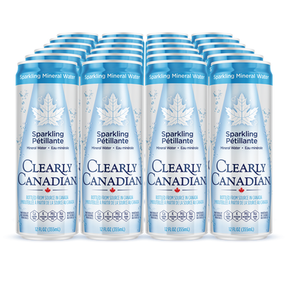 Canettes d'eau minérale pétillante Clearly Canadian