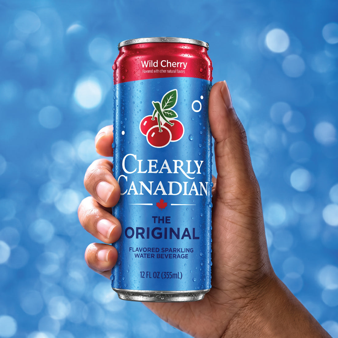 Wild Cherry can in hand