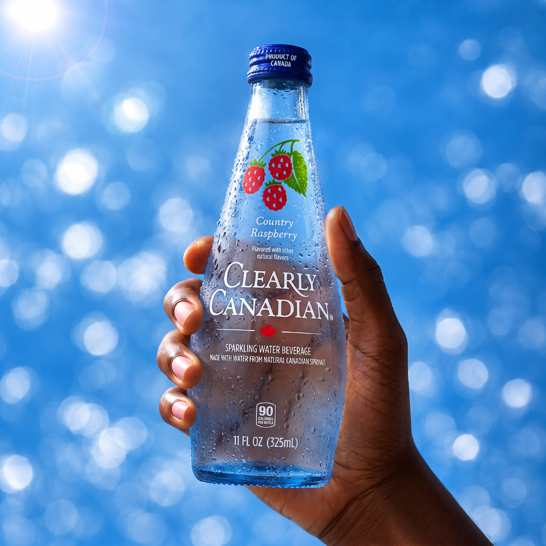 Country Raspberry bottle in hand