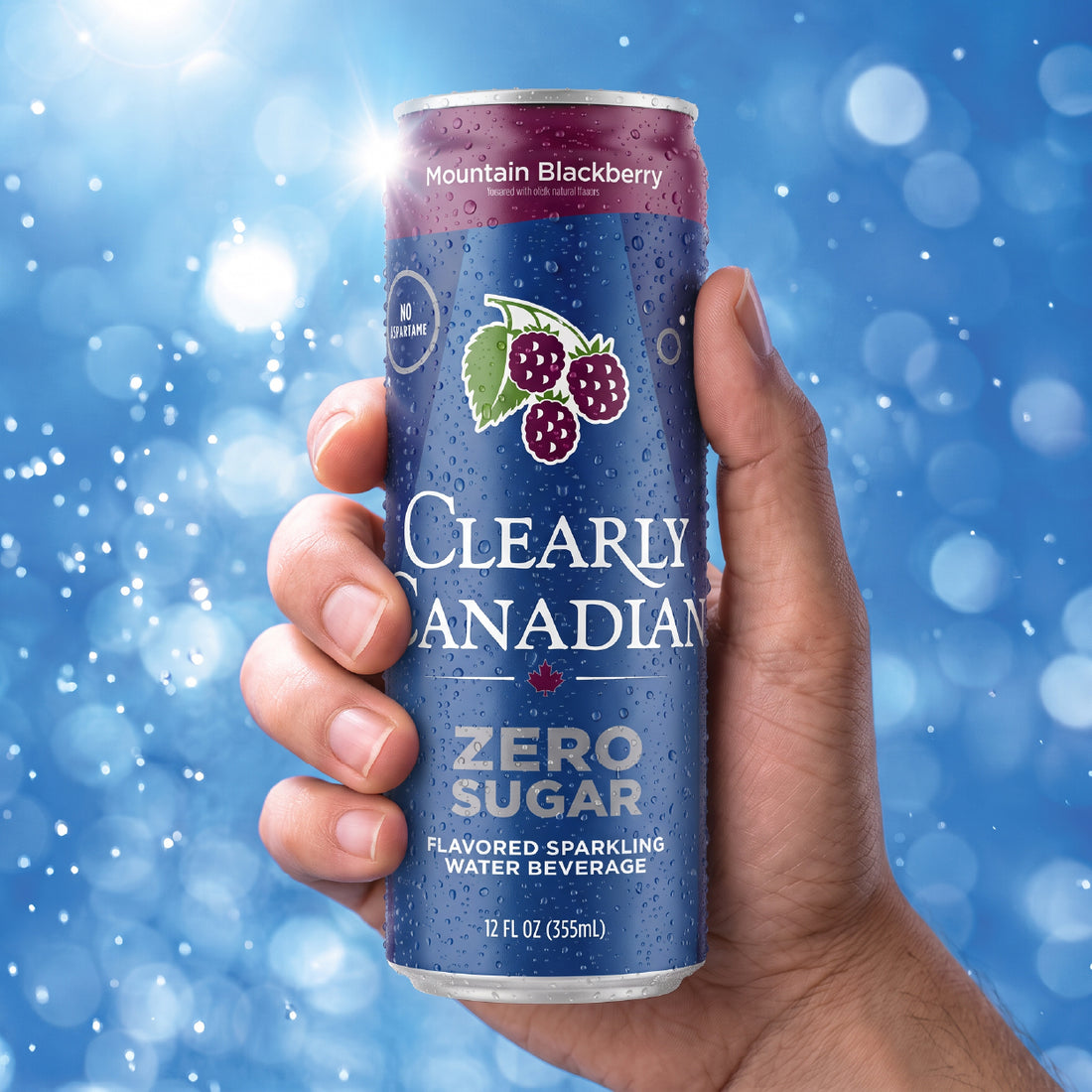 Zero Sugar Mountain Blackberry can in hand