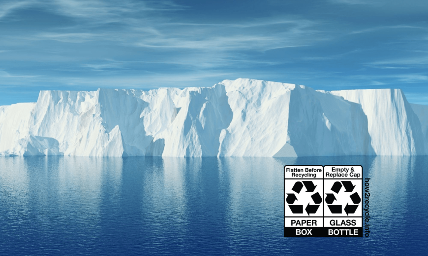 Iceberg with Recycling Symbols