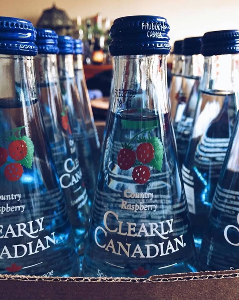 Clearly Canadian Country Raspberry Case With Top Cut Off