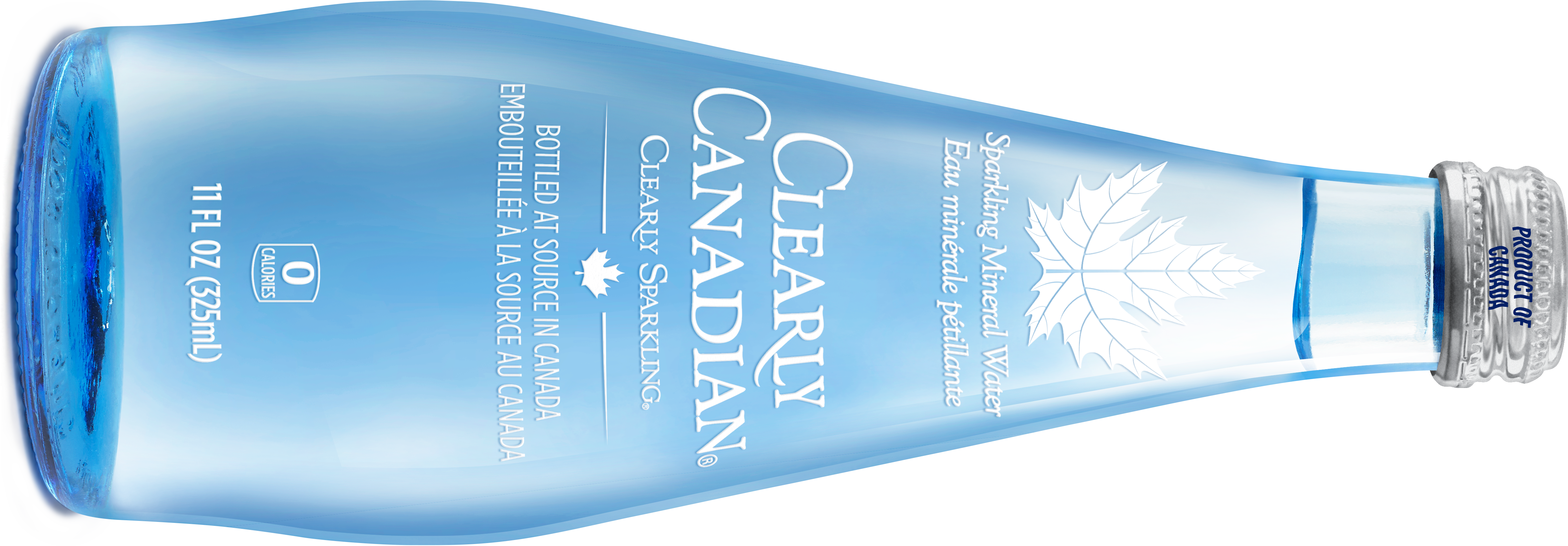 Clearly Canadian Sparkling Mineral Water Bottle 325ml Turned Sideways